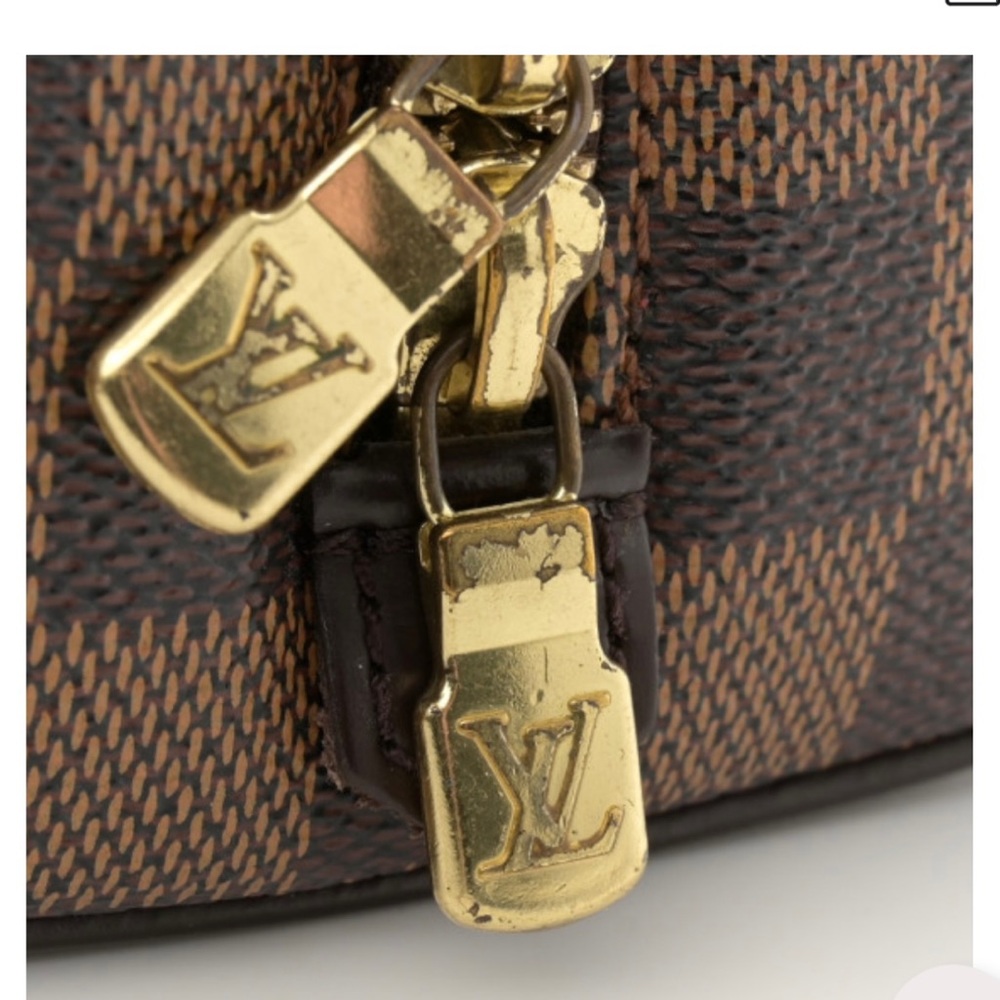 Louis Vuitton Brown Damier Canvas mini bag with Gold Hardware